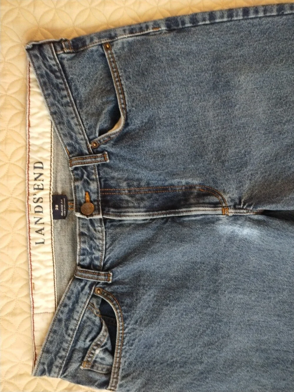 Lands End 90s Vintage Relaxed Fit Jeans Medium Wash